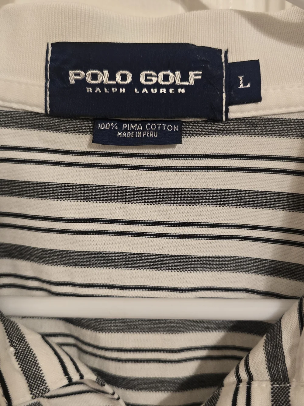 Vintage Polo Golf Ralph Lauren Shirt Mens L Large Striped Short Sleeve Polo